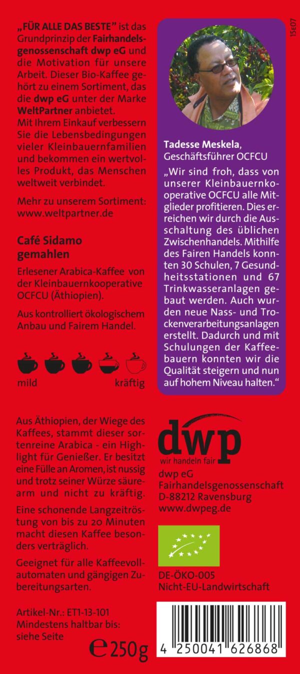 Sidamo Kaffee fair - gemahlen