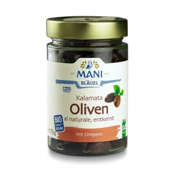 Schwarze Kalamata Oliven NATURALE ohne Stein