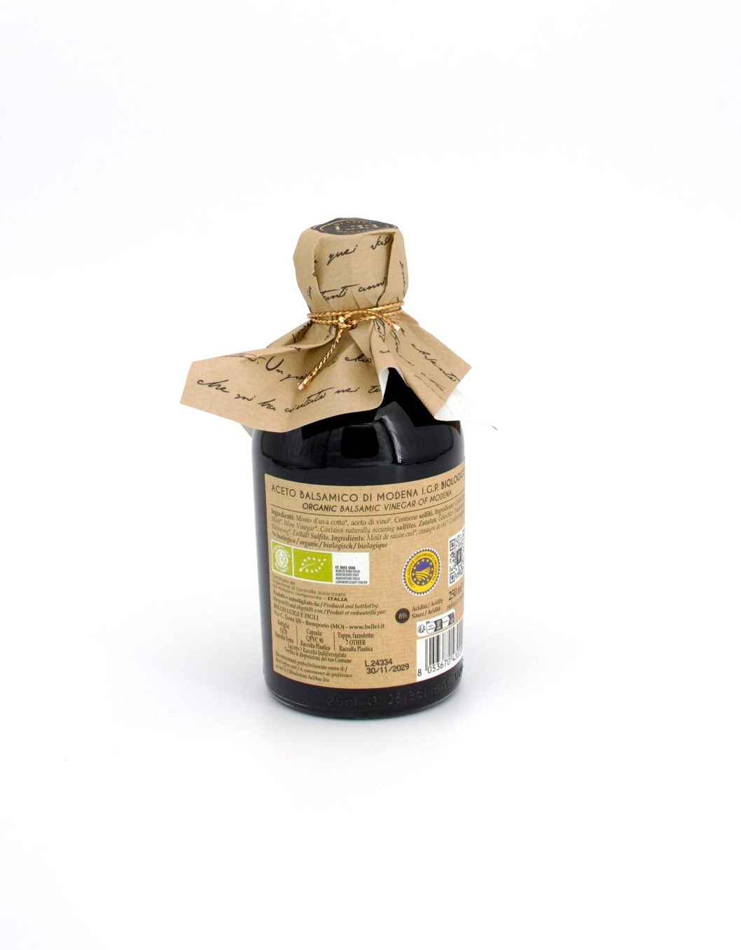 Schwarzer Balsamico di Modena - Acetaia Bellei - braunes Etikett – Bild 2